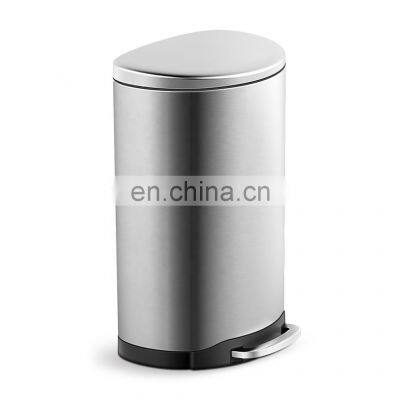 semi round household trash can Foot pedal garbage bin stainless steel waste bin