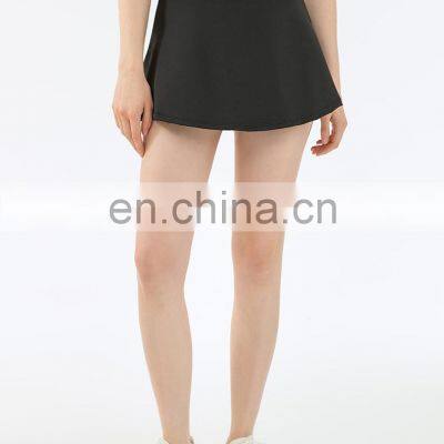 Blank Custom Logo With Shorts Two-in-one Mini Pleated Tennis Skirt Sexy Women Golf Baseball Wear Gym Skirt photo-2