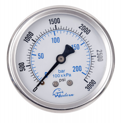 Stainless steel shock-resistant pressure gauge 60mm