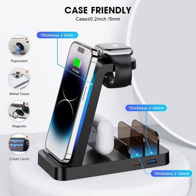 5 In 1 Charging Station Fast Wireless Charger Wireless Charging Stand Dock For Iphone And Multiple Devices A photo-5