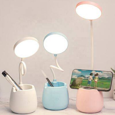 Desk Lamp for Home Office Dorm LED Desk Light with Pen Holder Eye-Caring Table Lamp USB Night Light for Students Dorm