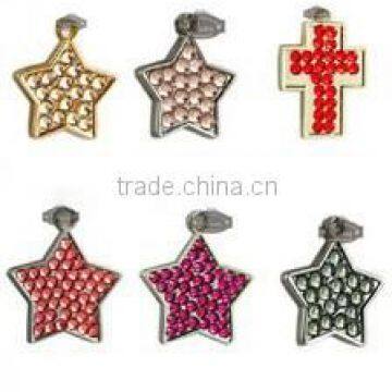 Customized Crystal Heart Pet ID Charm for Necklace photo-3