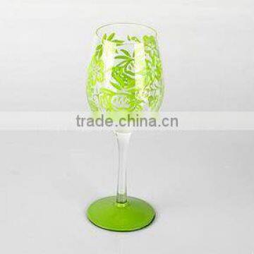CE/EU/FDA/SGS/LFGB HIGH QUALITY BLACK AND WHITE WINE GLASS ,HAND PAINTED WINE GLASS