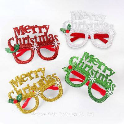 Mayorista de gafas de Navidad con dise?os de mu?ecos de nieve con astas de caribú en 3D para decoraciones de fiestas