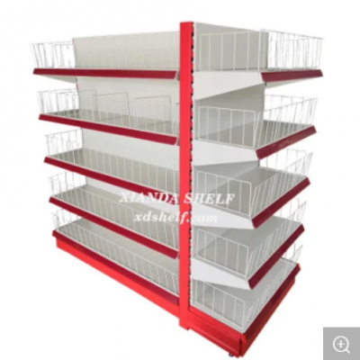 étagères de présentation pour supermarché et épicerie, rack en fer léger pliable avec logo pour magasin de proximité