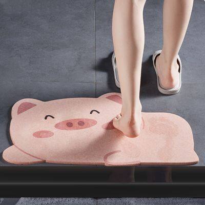 Custom Animal Shape Water-absorbent Diatomite Stone Bath Mats for Bathroom