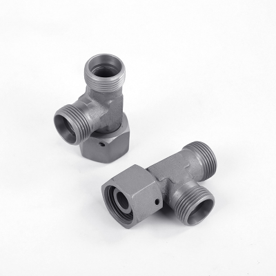 Carbon Steel Hydraulic Oil Tube Fitting, Stainless Steel Tee Ferrule-Type Transition Fitting with One End Female Thread & CC Union Joint
