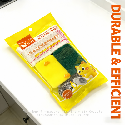 Custom Stainless Steel Scourer Pot Clean Scouring Pad for Kitchen Clean photo-2