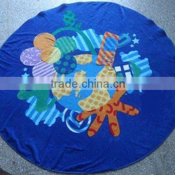 luxury circle cotton beach towel with applique