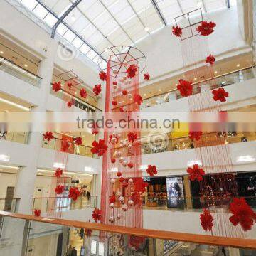 Newest mall holiday flower decorations hanging festival decoration