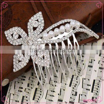 Cheap and high quality korea style plated flower bridal hair comb accessory