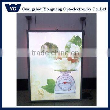 Double sided led backlit light box, hanging system light frame