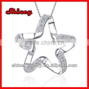 Stock Order !silver Micro Paved Fashion Sea Star Necklace