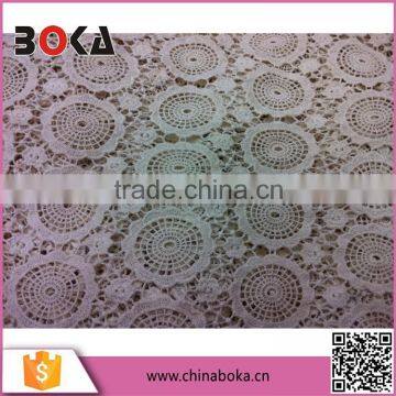 Fashion round flower pattern 100% cotton lace fabric