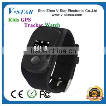 Kids gsm gps tracker watch kids cell phone watch with SOS panic button, LBS+GPS, mobile apps and long battery life