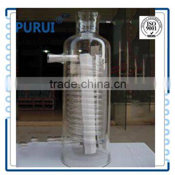 customized lab glass Jacket coil condenser