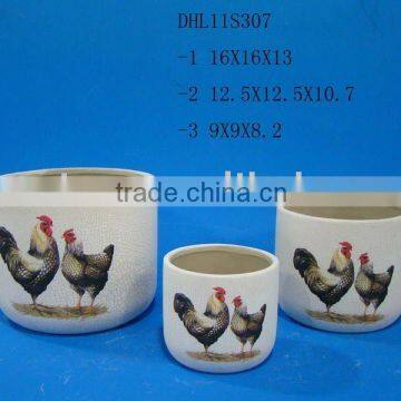 Ceramic crackleware flower pot