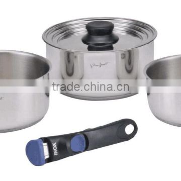 Fun camp stainless steel camp set cookware sets with moving handle