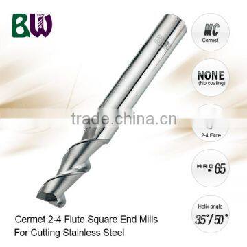 2-4 Flute Ceramic Metal Cutting tools For Stainless Steel Material