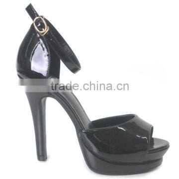 Black Big Size Ankle Strap Party Shoes Sandals Pointed Toe High Heel Shoes Sexy Pole Dance Shoes Fashion Ball Room Sandal
