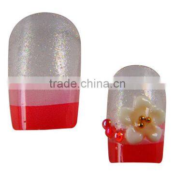 Shining shining 3D fake nail with flower decoration