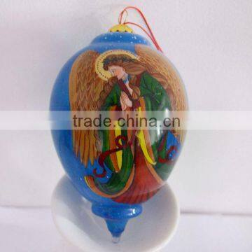 Hand painted inside painting oval shape christmas ball