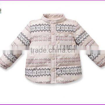 new pattern printing lovely baby girl winter coat