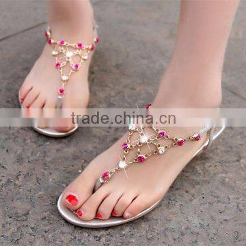 Professional fashion flat summer sandals 2014 for women soft sole flat sandals women with CE certificate XT-DA0742