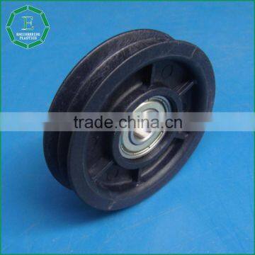 Engineering Cnc Machined Nylon Pulley 3 v Groove Durable Plastic Pulley Bearing Wheel photo-2
