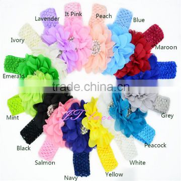 U Pick Wholesales Chiffon Flower Headband Baby Headbands. Crochet Soft Newborns Headbands. Girl's Headband