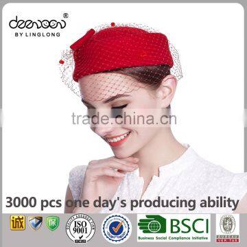 Bridal Wedding Lady Hat Wool Fascinator Church Women Hat photo-2