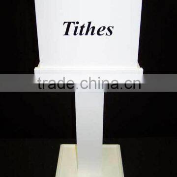 White High Quality Acrylic Donation Box With Lock for Charity photo-2