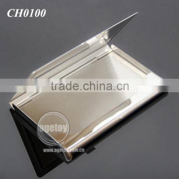 High Quality Pocket Business Card Holder Stainless Steel Plated Silver Concavity Metal Blank Card Case photo-3