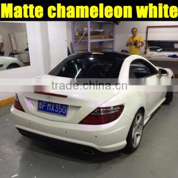 Hot selling Chameleon Pearl car Film, matt Chameleon car film; White to Purple1.52*20m