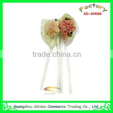 Handmade decoration satin ribbon flower YELLOW