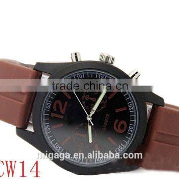 Clean design wristwatch silicon band sport watch your own logo