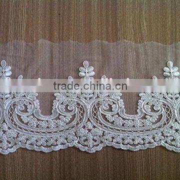 High quality border embroidered lace for bridal dress                        
                                                Quality Choice