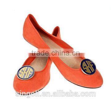 Gold plate enamel monogram shoe clip shoes clip accessoris