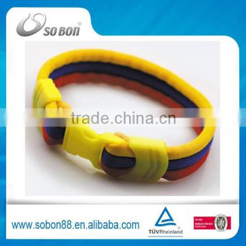 2016 trend cheap wholesale silicone bracelet stretch bangle colorful titanium magnet bangle