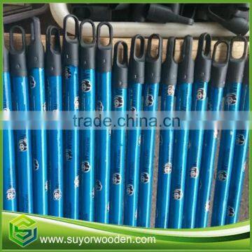 low price wood eucalyptus pvc coated indian broom stick with italian thread