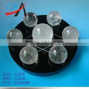 white crystal sphere seven array for decoration