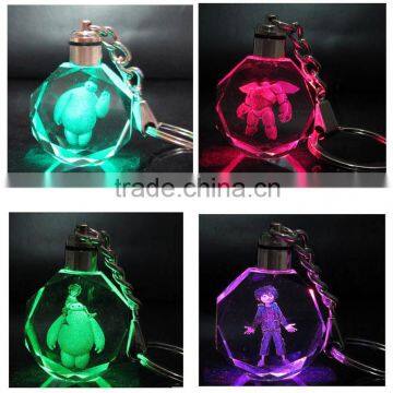 Promotional gift Crystal Led Keychain with movie character picture