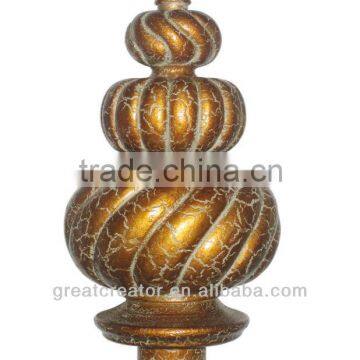 Home Decoration Accessories Museum Gold Finials; Window Drapery Rod Parts; Curtain Accessories Made in China