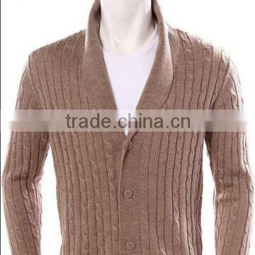 Long Sleeve Button Cable Knit Cardigan man sweater