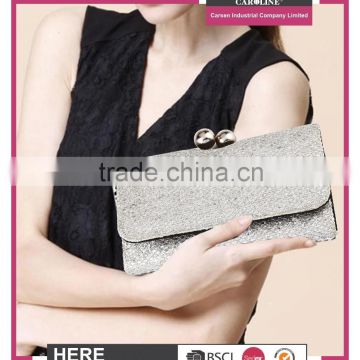 New arrival elegant silver purse metal closure