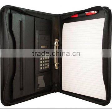 A4 Leather Embossed Padfolio With Ring Binder