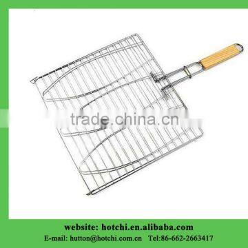 fish grill basket for 3 fishes grilling chrome finish