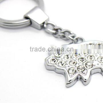 Crystal Diamond Metal Pig Shaped Keychain photo-4