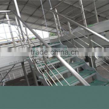 Double Stringer Stainless Steel Straight Stairs With Glass Treads photo-6