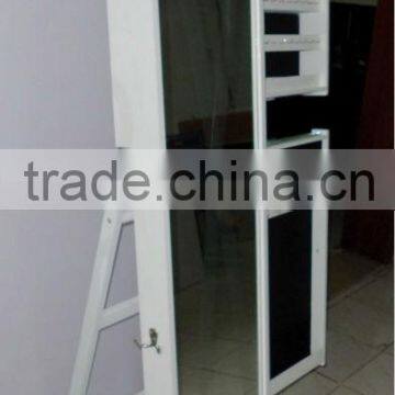 fashion furniture wooden floor standing mirror jewellery cabinet